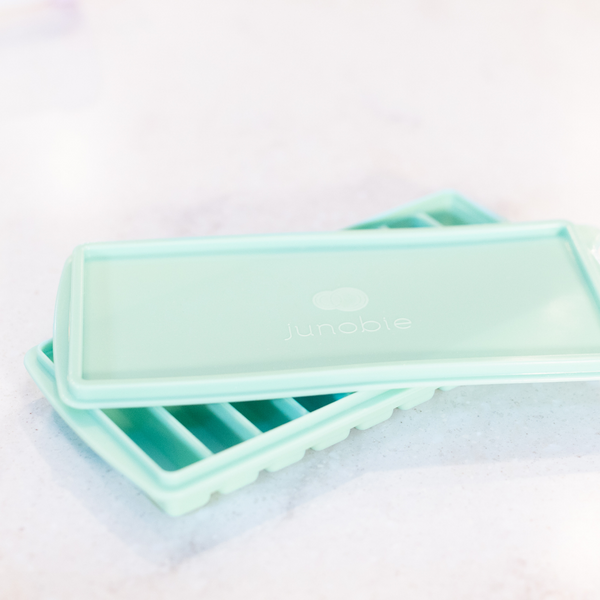 Breastfeeding secrets. Freeze your milk in ice trays. Each cube=1 oz.